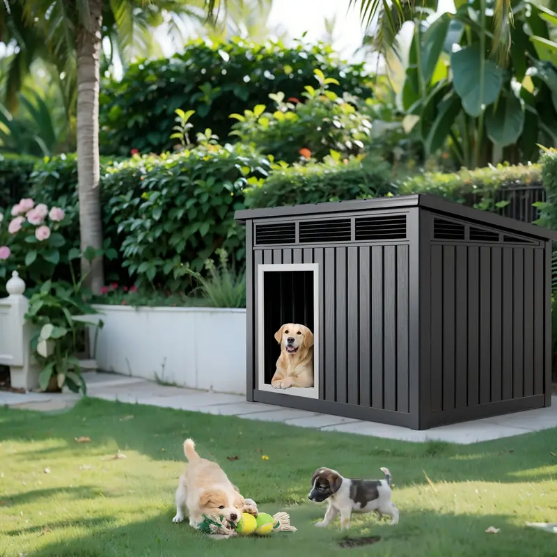XXXL Slant-Roof Resin Dog Villa