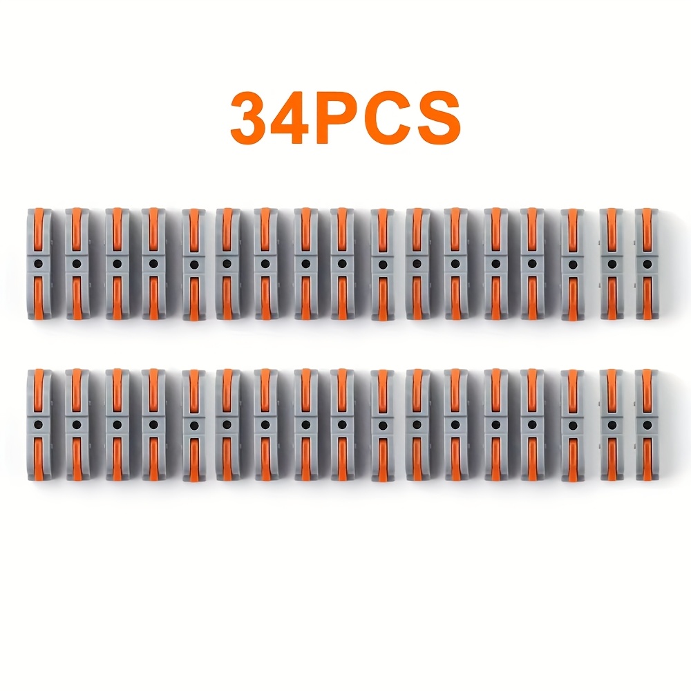 20/34/50pcs Lever Wire Connectors, 1 To 1 Inline Assemblable Wire Connector, Electrical Connectors Wire Terminals