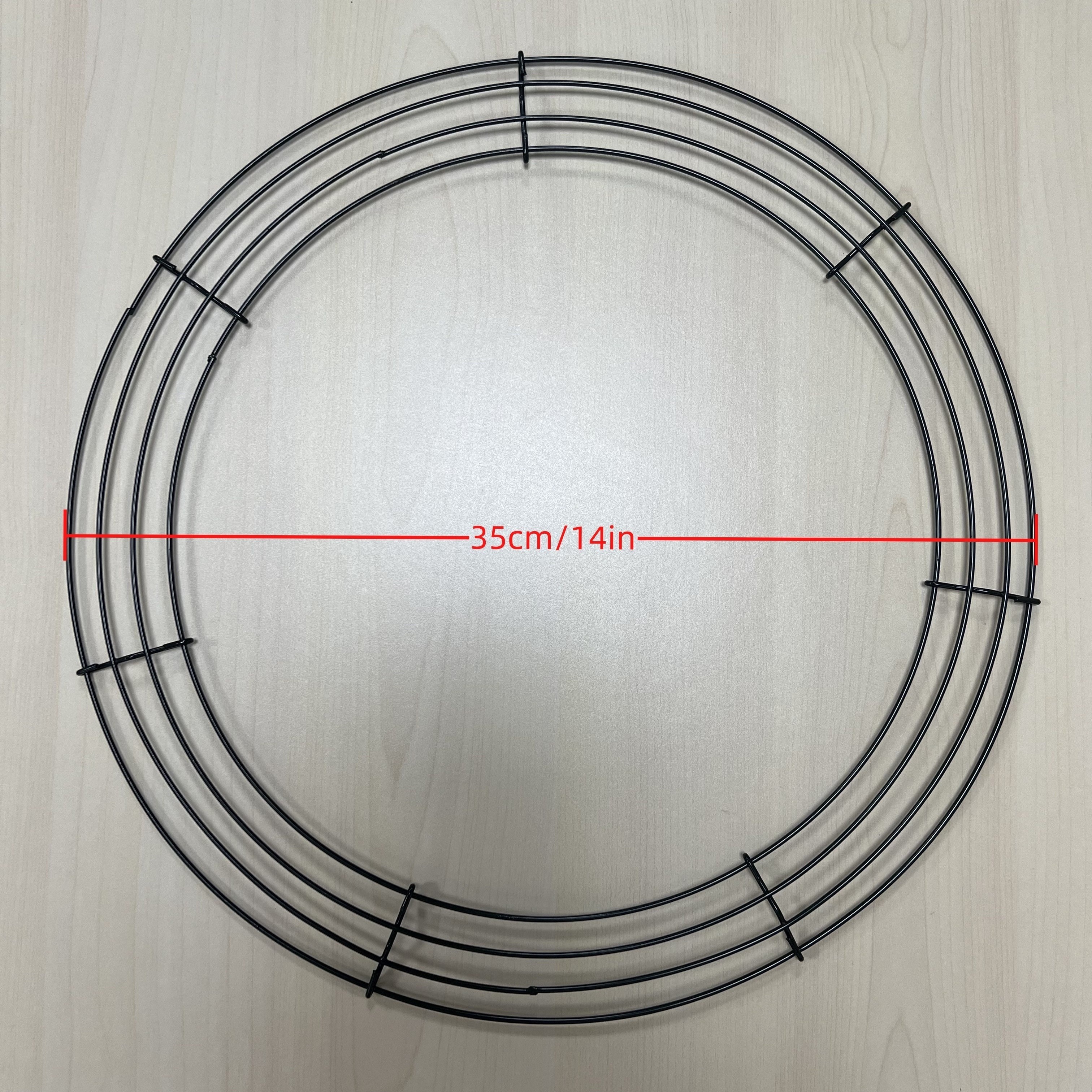 Image of 1pc Round Wire Wreath Frames Green Wreath Forms Wreath Rings For Christmas, Valentine's Day, Wedding, New Year Party Decor (multiple Sizes )