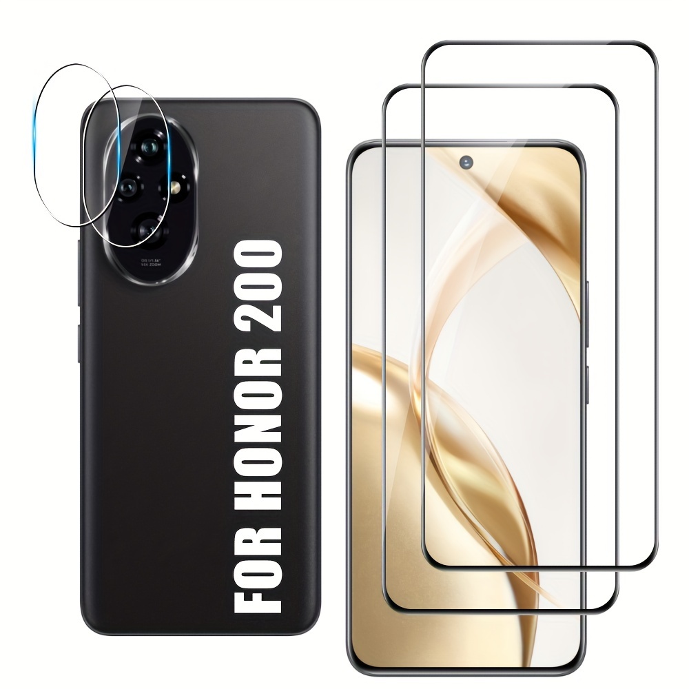 

【2+2 Packs】for 200 Screen Protector With Camera Lens Protector, 9h Tempered Glass, 3d Curved Full Coverage, Hd Clear For 200 5g Glass Screen Protector