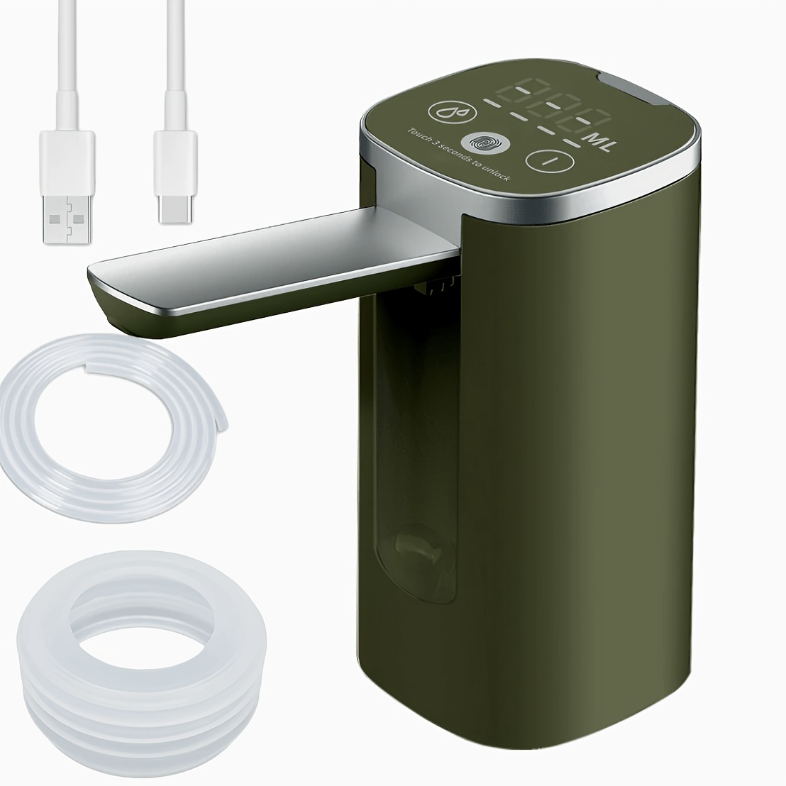 TEMU Automatic Touch Control Water Pump – Compatible Only With 5 Gallon, 4.8, 3.5, 3.2 Gal Water Containers, Portable Foldable For Camping, Hiking &