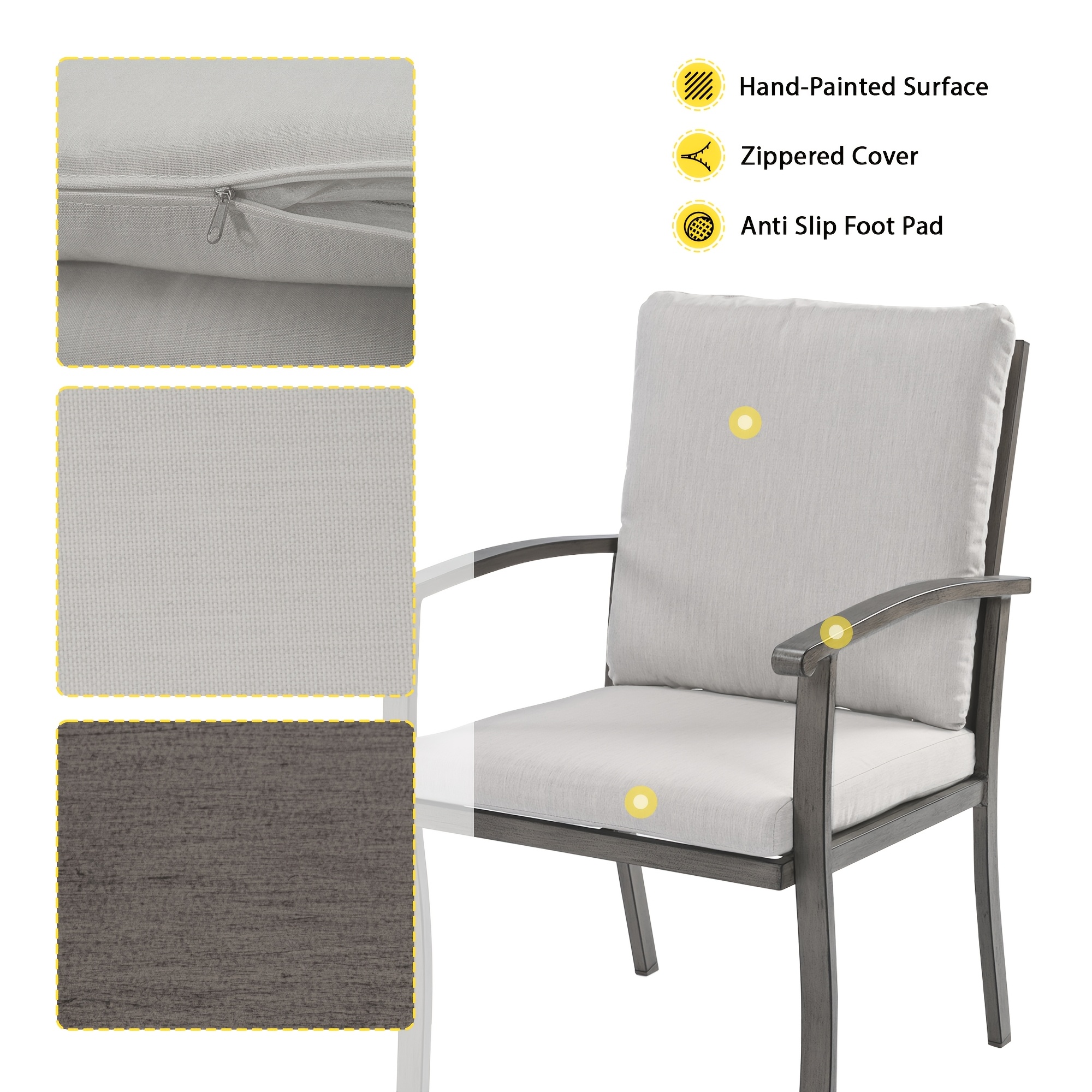 9pcs Aluminum Outdoor Dining Table And Chair Set, Suitable for 8 People, The Set Includes 1 Round Table, 8 Chairs, with Cushions And Back Cushions, Suitable for Outdoor Garden Terrace Furniture Set