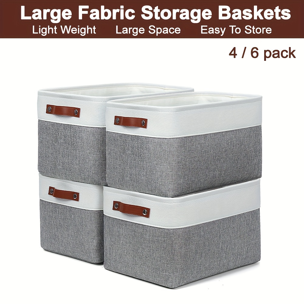 

Storage Baskets For Shelves, 4/6 Storage Containers For Organizing, , , Clothes, , , Dorm, , , Decor Decorative Warming , &