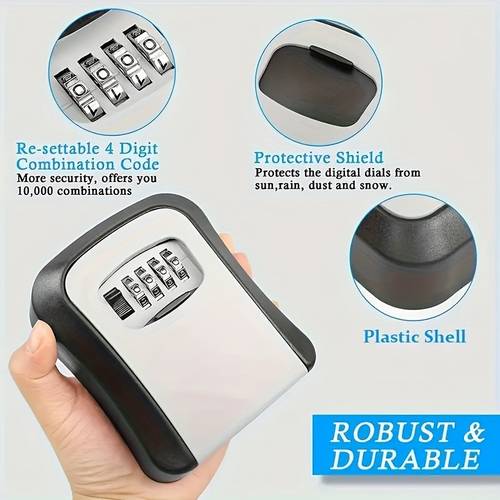 multi use lock box with stainless steel cylinder waterproof anti theft key storage for home office