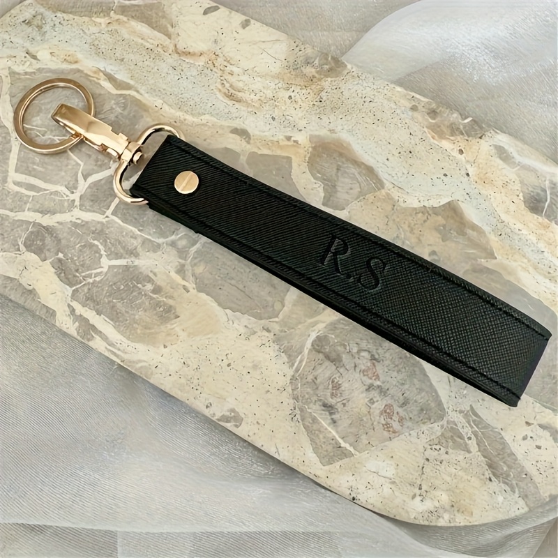 Personalized Initial Keychain - Custom Name Double-sided Pendant, Elegant Golden-tone Clip, Perfect Valentine's Day Gift, Stylish Decorative Accessory | Replica Keychain