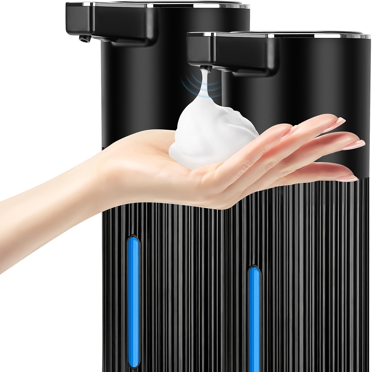 TEMU 2pcs Non-contact Dispenser, Infrared Sensor, Sensing Distance 0-40mm, Battery 1800mah. 400ml Capacity, Liquid/foam Type, Necessary For Bathroom