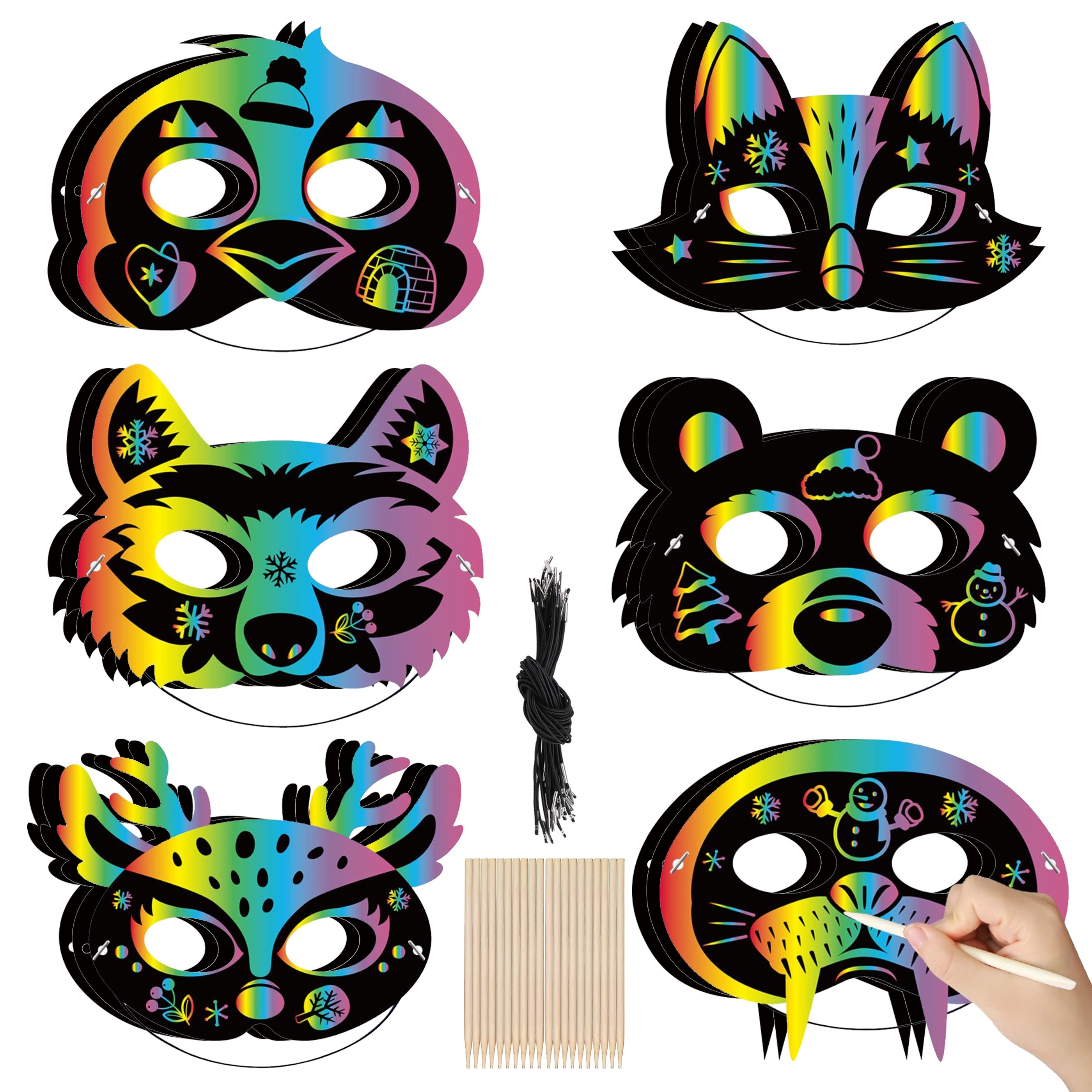 

[ ] 24pcs Bear Kit Ribbons & - Diy Masks For , , , Christmas & Halloween Decorations