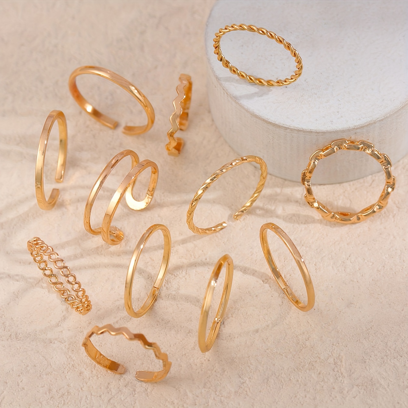 12pcs High-End Versatile Chain Ring Set