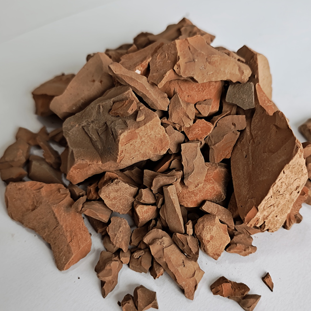 TEMU Bloc de terre cuite rouge cuite au feu 50/125g, naturel et pur, légèrement collant, provenant de