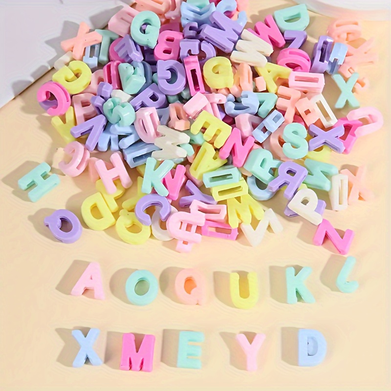 Image of 150/300pcs/lot Random Letters Beads Big Alphabet Acrylic Spacer Bead For Jewelry Making Pendant Bracelet Necklace Additions