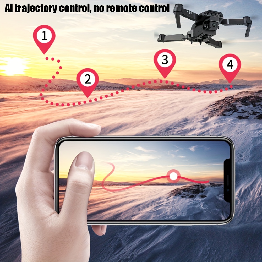 E88 E99 Foldable 1080P Drone, Equipped with Single/Dual/Three Cameras, Height Control, Optical Flow Positioning, Application Control And Obstacle Avoidance - Holiday Gift