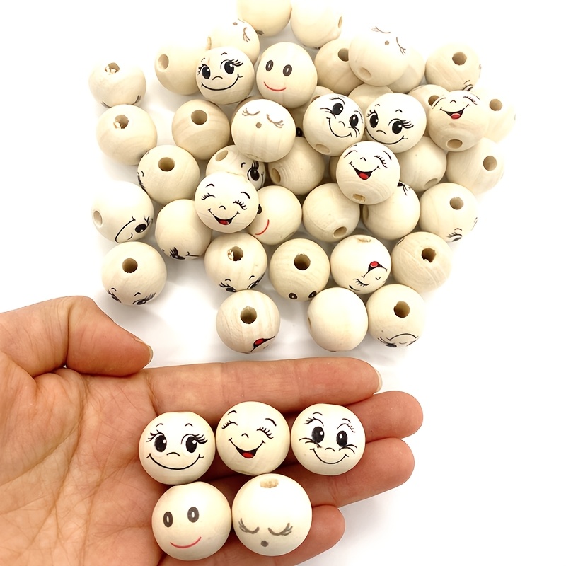 

50pcs Wooden Beads, 20mm/0.78inch, / Eye , Making, Bug Keychain, Bracelet, Necklace Accessories, Farmhouse Garden Home Decor Craft Supplies