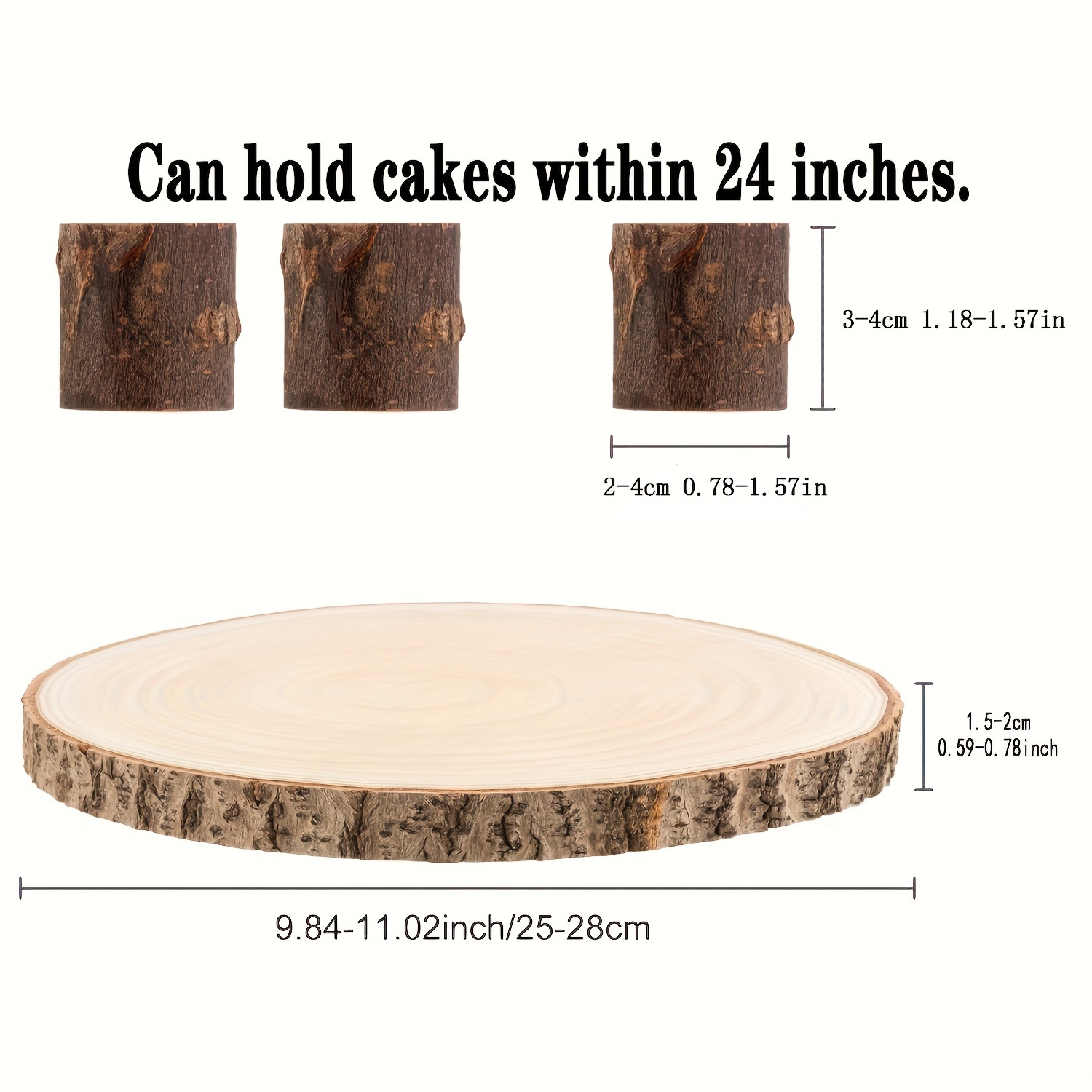 Wooden Cake Stand Rustic Wedding Cake Stand Wooden Cake Stand Suitable For Dessert Table, Plant Display Home Garter, Wedding Reception