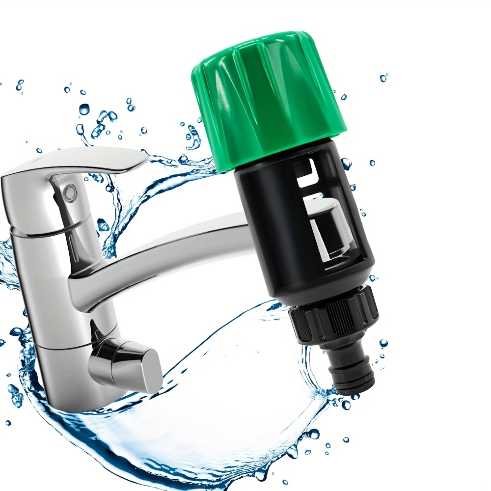 TEMU 1pc Easy-install Green Kitchen Faucet Adapter - Garden Hose Tap Connector, Fits Wide Taps, Ideal For Efficient Watering And Garden Irrigation, Faucet Extender