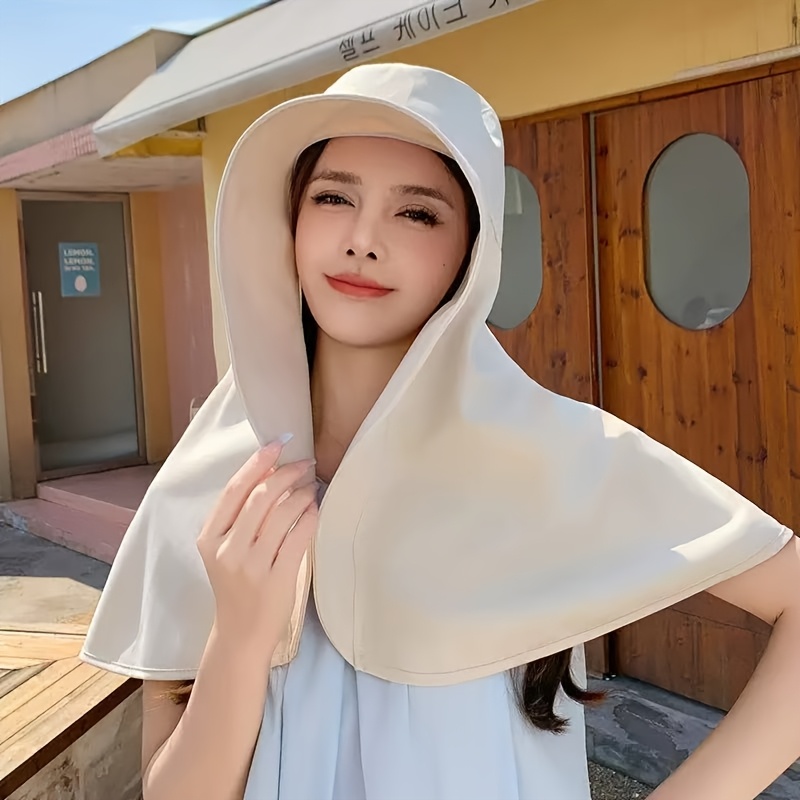 TEMU 챙이 넓은 숄 모자, 선햇 - 우아한 여름 여행용 비치햇, 여름 필수템