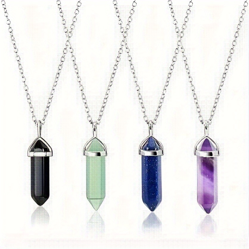 Natural Stone Pendant Set of 8 Polished Rolling Stone Chains