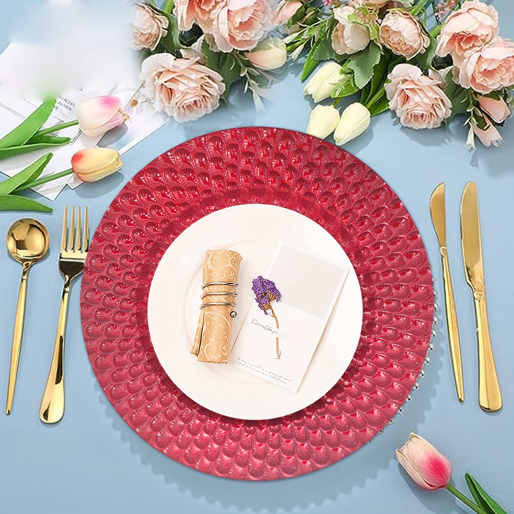 Com Four 4x Underplates In Gold Colored Shabby Chic Saucer | Desertcart