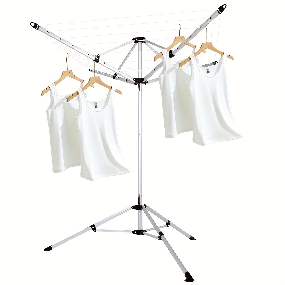 TEMU Tendedero de aluminio para sombrilla de exterior, secador giratorio y satelital, resistente a , , soporte protector para lavandería con soporte,