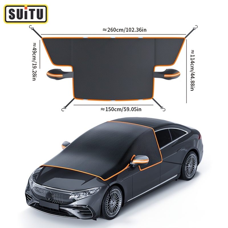 E-shop 3er-Set Magnetische Auto-Sonnenschutzblenden mit Vollabdeckung, Reflektierende Streifen, Starke Wärmeisolierung & Innenraumschutz, Sicherer