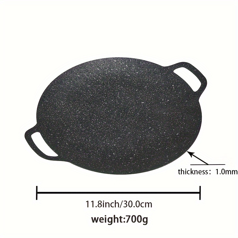 TEMU Cast Iron Roasting Pan Set Of 1, Round Maifan Stone Non-stick Grilling Skillet With Double Handles