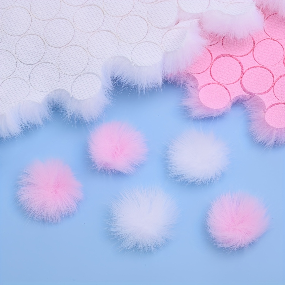 

100pcs 3.5cm Fluffy Fur Pom Poms For Diy Crafts, Hats, Shoes, Jewelry & Party Decorations