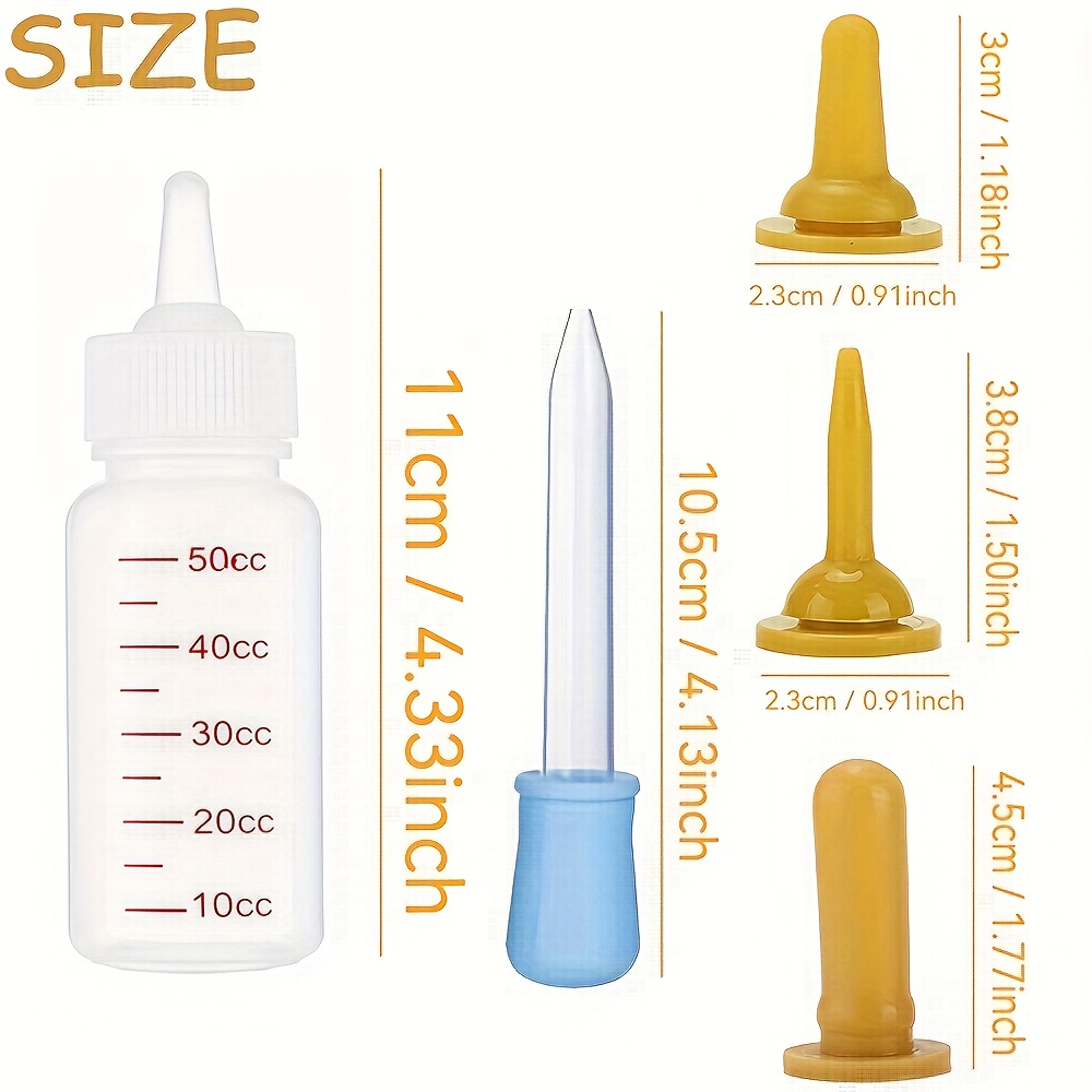 Newborn Kitten and Puppy Feeding Set - Soft Pet Feeding Bottle with Transparent Case, Clean and Portable
