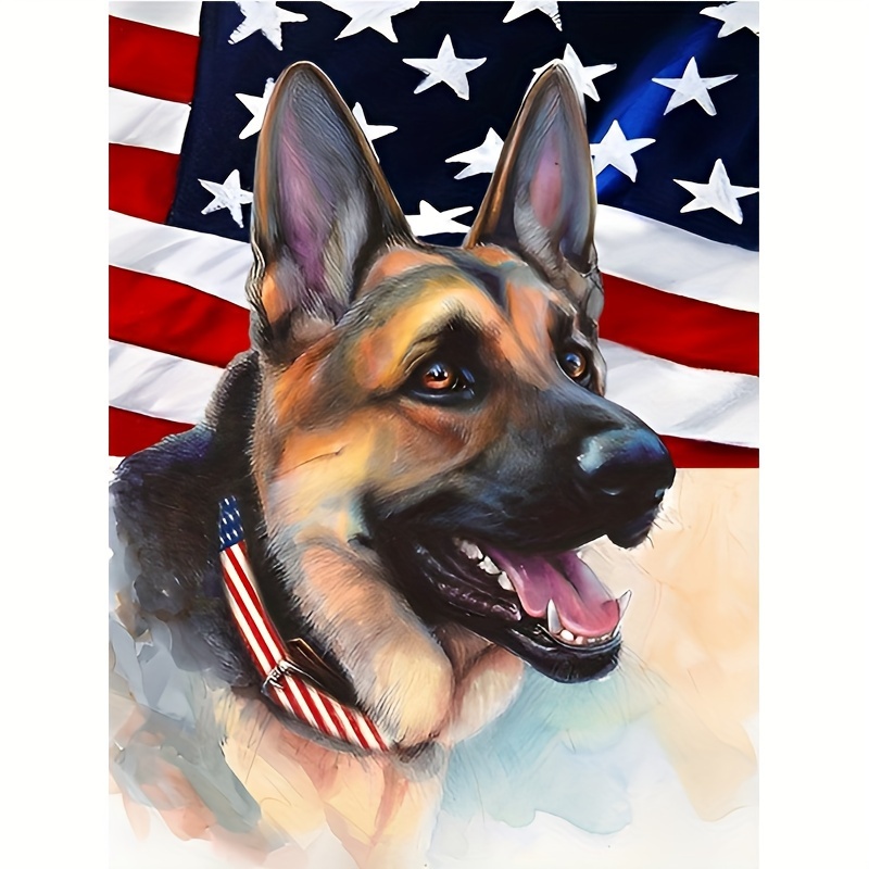 

Dog Creative Pattern Diy Diamond Art Painting Kit, Full Diamond Round Diamond, Mosaic Art Craft, Suitable For Beginners, Home Wall Decoration, Gift, Without Frame