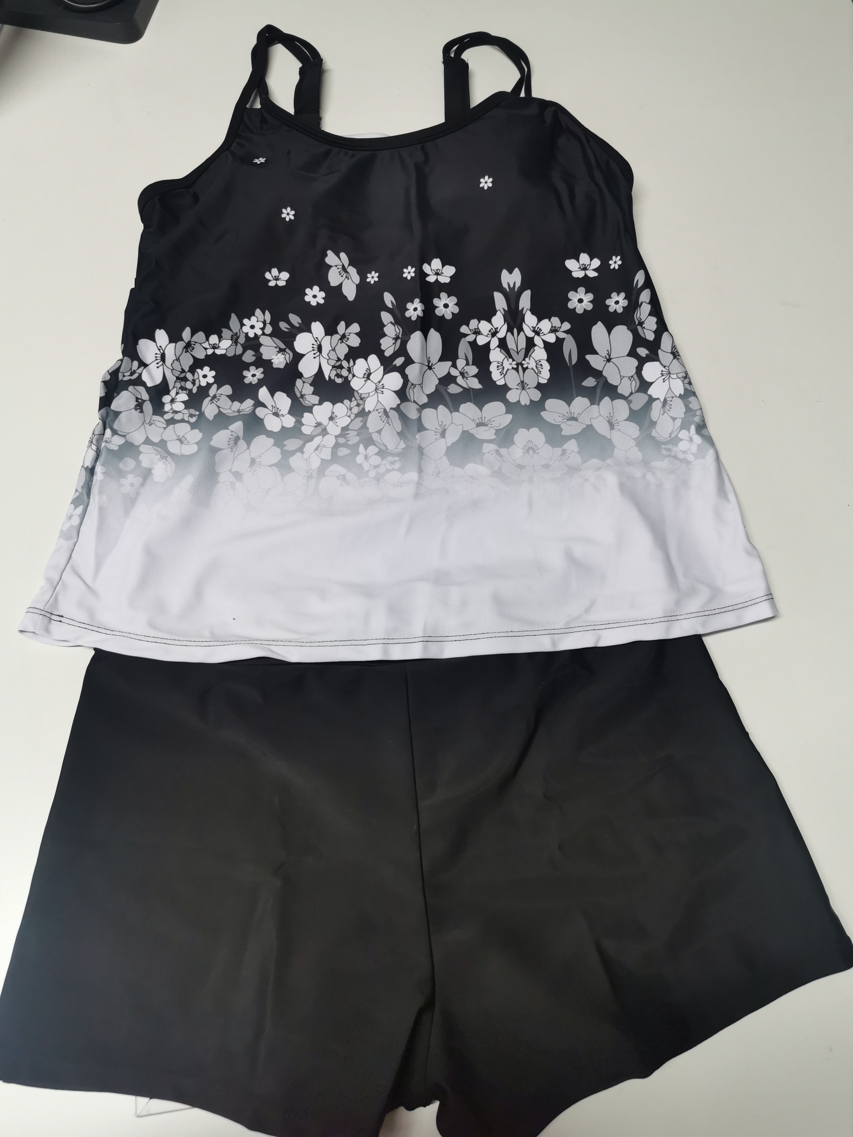 Plus Size Vacay Tankini Set, Women's Plus Allover Floral Print Crew Neck  Peplum Tank Top & Shorts Swimwear Two Piece Set
