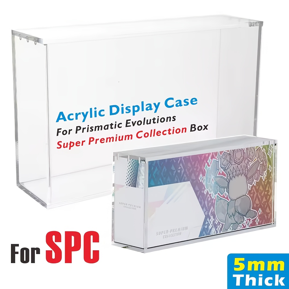 TEMU Transparent Acrylic Display Box Compatible With Prismatic Evolutions Collector Box Stackable 5mm Thick Acrylic Collectible Protector Case With