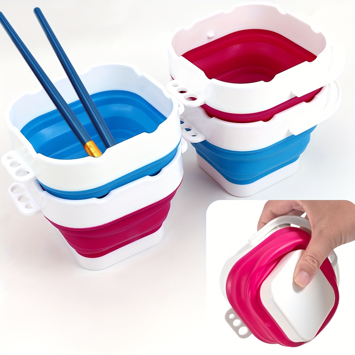 Collapsible Paint Brush Washer, Portable Silicone Washing