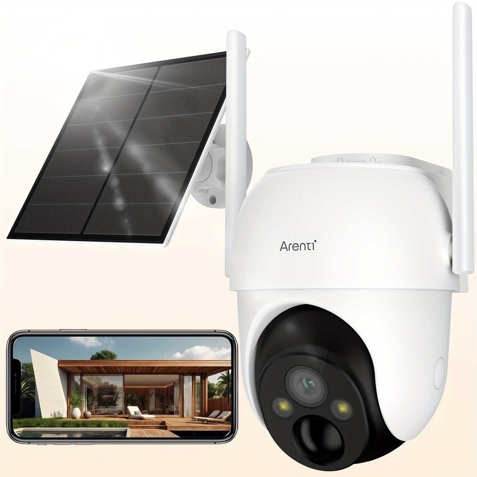 TEMU 1pc Arenti 2k Hd Camera, Wireless 3mp Ptz Outdoor Camera , , Spotlight, Detection, Hanging, App , 1296p , / Alerts, 5200mah Battery, Removable