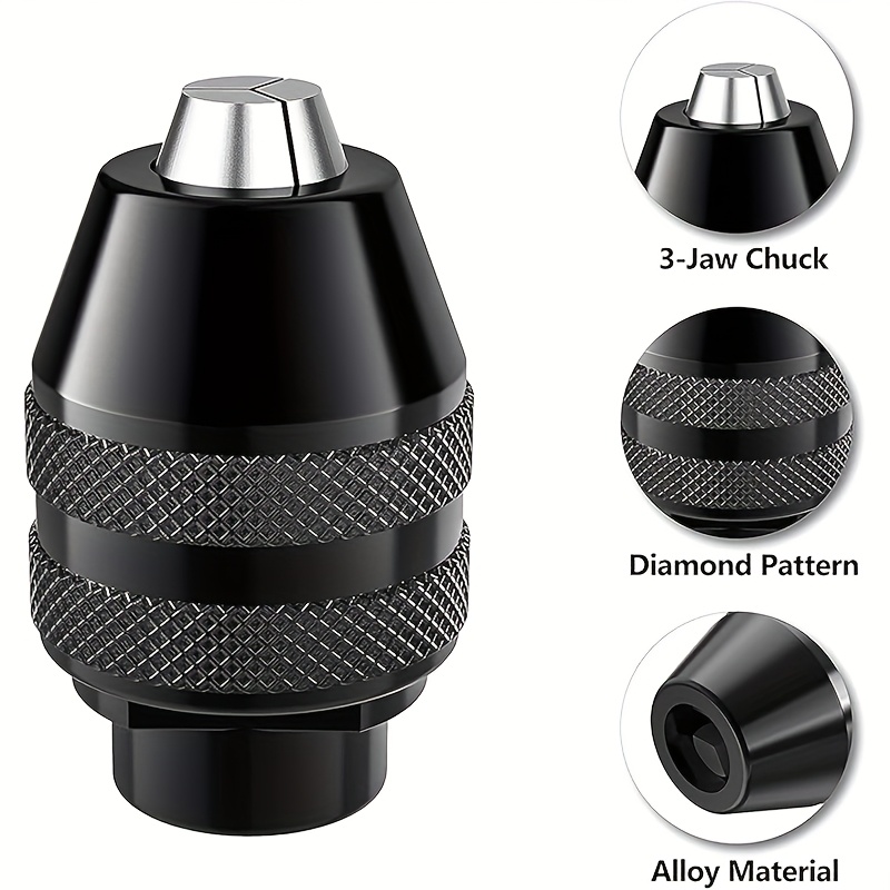 2pcs 4486 Keyless Drill For Rotary Tools - Metal Construction, No External Power Needed, For Wood, Metal, Plastic & - &, Versatile Tool Accessory, Sleek Tool Design, Durable Tool Accessory