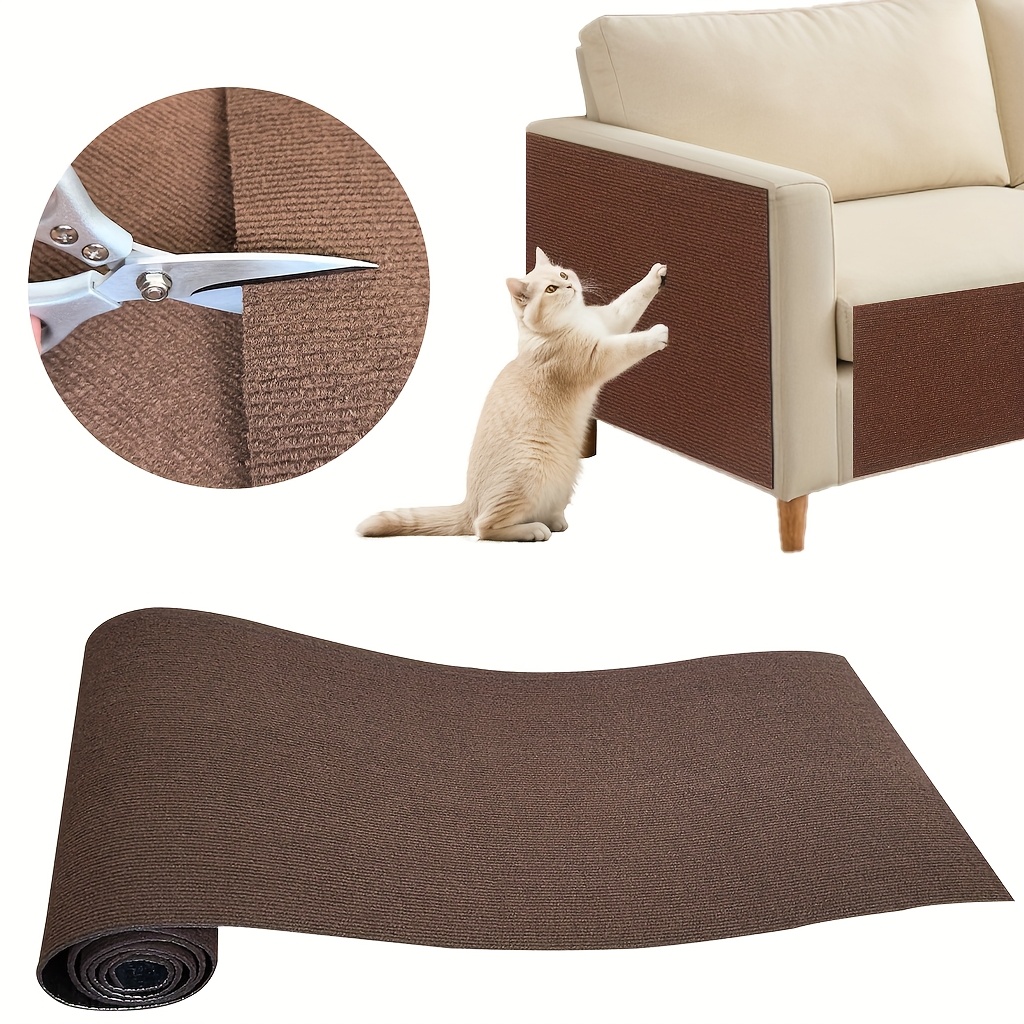 TEMU Cat Scratchers For Indoor Cats Cat Scratching Mat Self Adhesive Scratch Resistant Felt Mat For Walls And Furniture Polyester Material - Multi