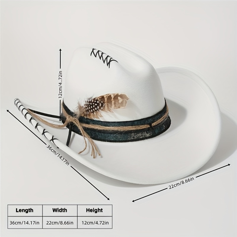Fedora-Hut Mit Federband Für Damen & Herren – Verstellbar, Aus Wolle, Cowboy-Style Für Mottopartys
