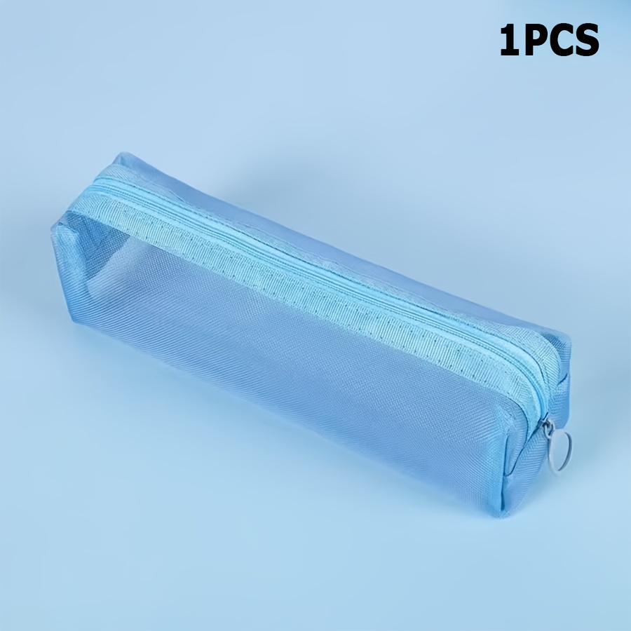 TEMU Borsa per pennelli da trucco in rete , bellissima borsa portaoggetti con cerniera in nylon, borsa portaoggetti cosmetici portatile multicolore,