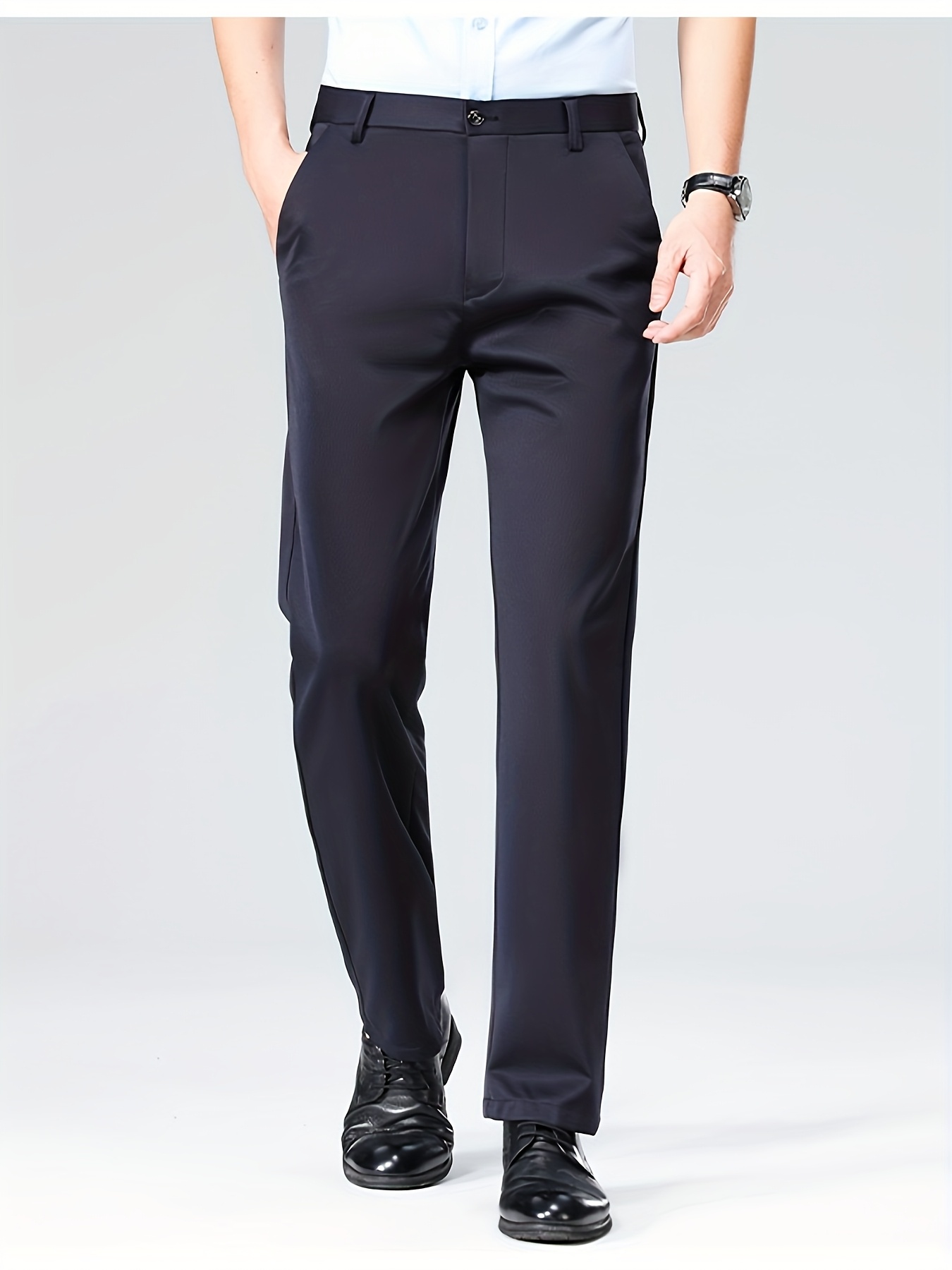 2 pack summer business straight leg suit pants casual versatile non iron trousers with embroidered details Product details 25