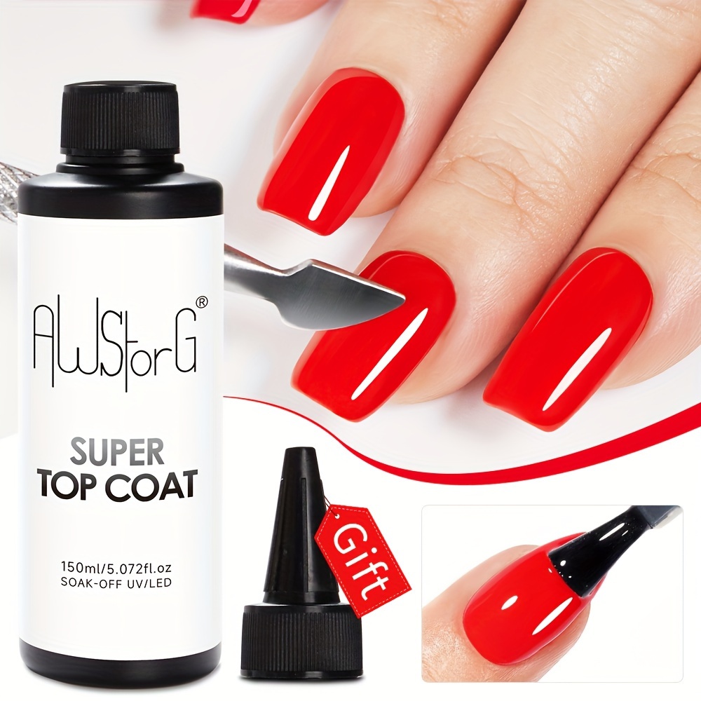 Image of Awstorg 150ml Coat Function Gel No Wipe Transparent Soak Off Led Nail Art Manicure Gel Varnish