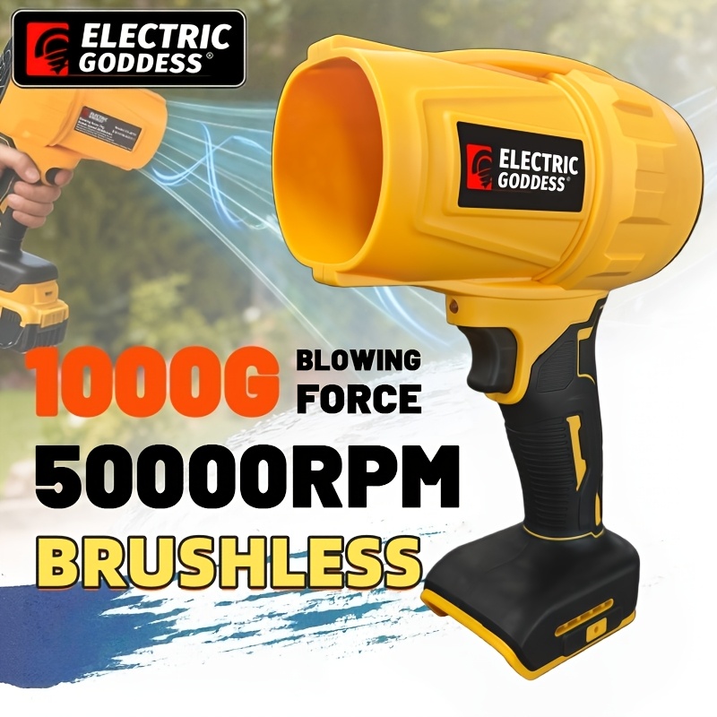 Electric Brushless Air Blower (Tool Solely - No Battery) 50000RPM Goddess Car Dryer Dust Blowing Tools for Clearing Leaves Snow