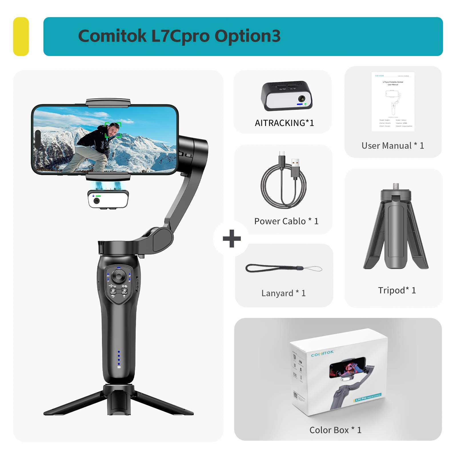 L7C 3 Axis Foldable Gimbal スマホジンバル Amazon.com: COMITOK L7C Pro KIT, Gimbal Stabilizer for