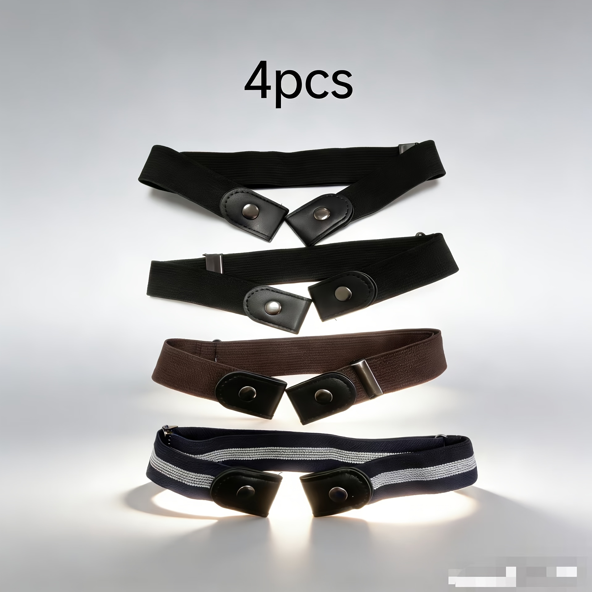 [elastic Waistband Belt] 4pcs Plus Size Casual Elastic Invisible Waistband, Simple And Versatile Waist-shaping Non-slip Elastic Jeans Belt, Unisex