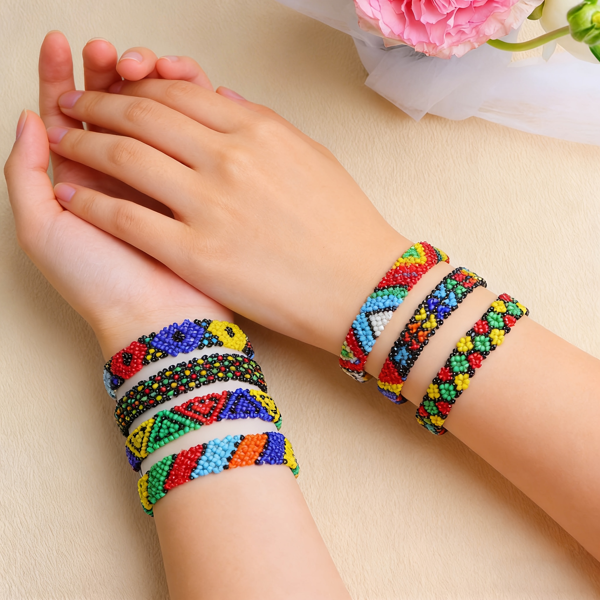 15pcs Bohemian Elegant Retro Womens Bracelets Daily Ethnic