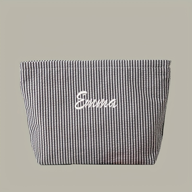 TEMU Choose From 9 Colors, This Spacious Makeup Bag Made Of Bubble Gauze Material Is Easy And Refreshing. Used As A Storage Pouch Or A Document