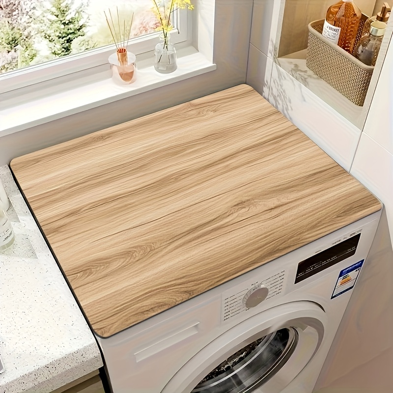 TEMU 2026 Moda Premium [Opción Popular] de Lavadora con Diseño de de Madera y - Protector Antideslizante para Lavadero/Cocina, para Lavadora y