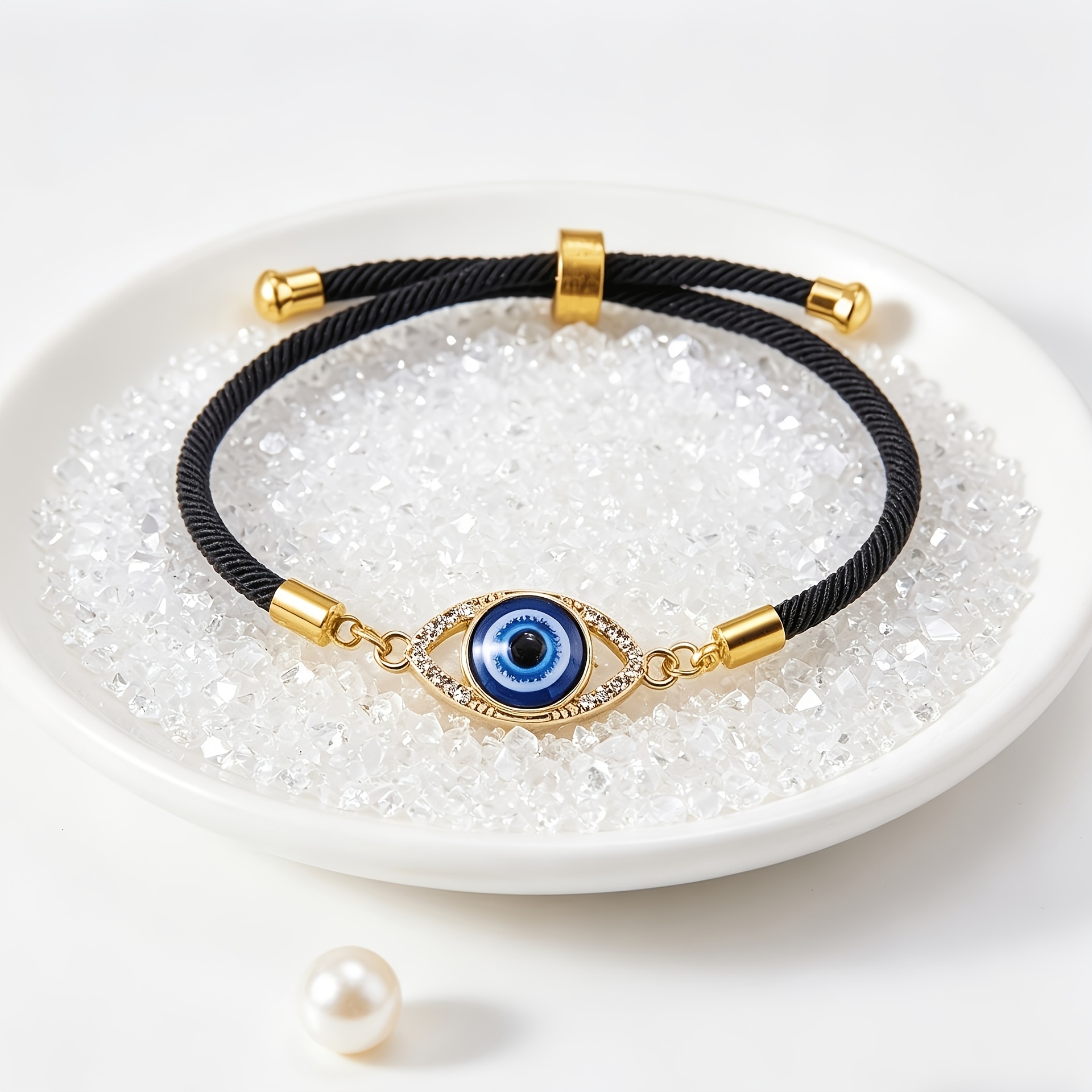 TEMU 1pc Pulsera Elegante de Moda Premium Ojo de para Mujer, Adecuada para Vacaciones, Viajes, Uso Diario
