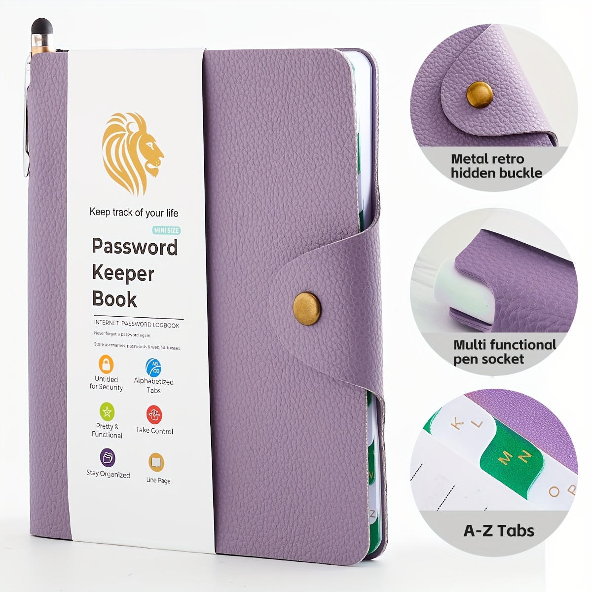 

Compact A6 Password Organizer With Alphabet Tabs - Internet Address Logbook, Pocket-sized For Easy Carry, Ideal For Seniors, Office & Home Use