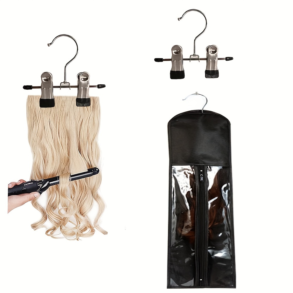 

Professional Hair Extension Hanger With Dust-proof Storage Bag - Ideal For Wigs & Extensions Hair Extension Tools Hair Clip Extensions