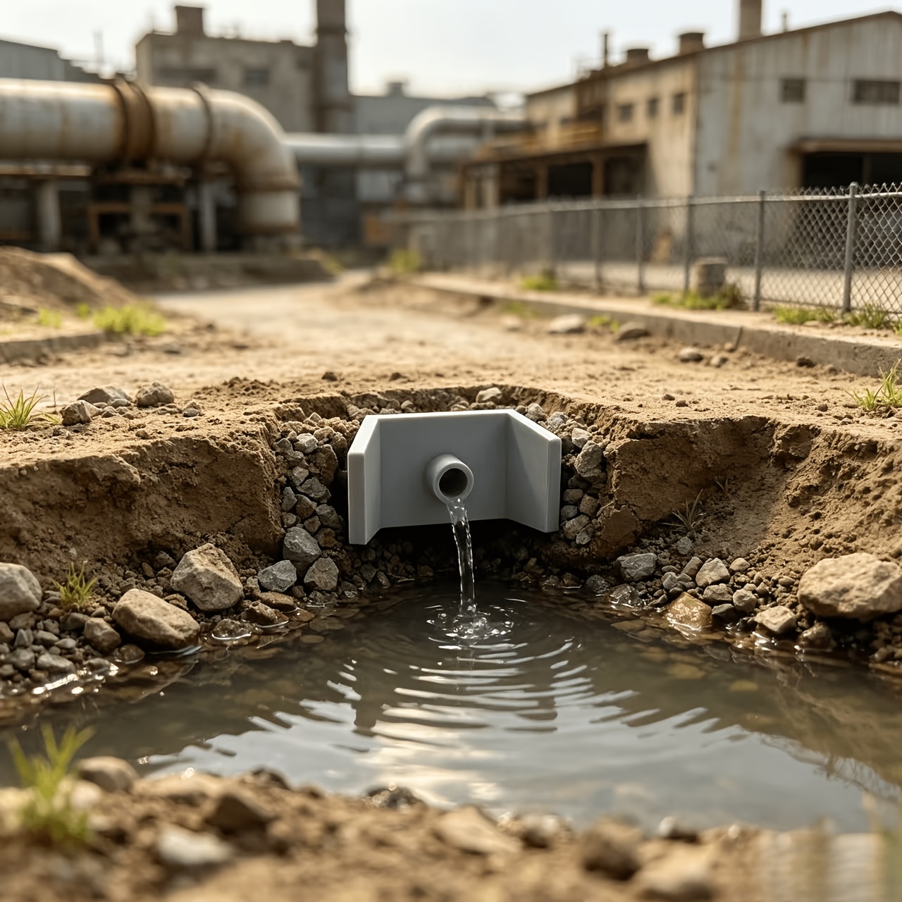 2pcs HO Scale Miniature Scene Industrial Wastewater Outlet Set