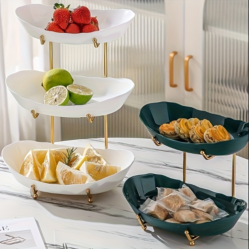 

Three-layer Light Luxury Multi Layered Fruit Plate Home Living Room Tea Table Fruit Plate Placement Snack Plate Candy Plate Hard Fruit Plate Decoration