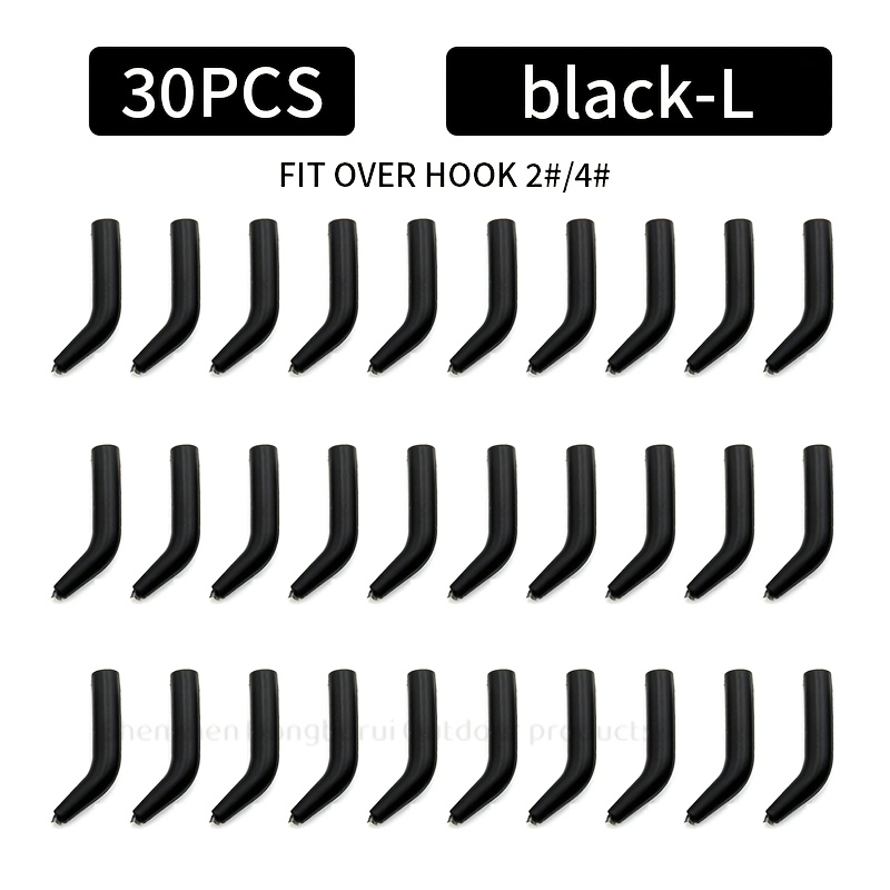 E-shop 30 Stück Karpfenangelhaken D Rig Schwarze -Verhedderungsschläuche Größe M L XL für Karpfenangeln Hair Rig Tackle Zubehör Ausrüstung
