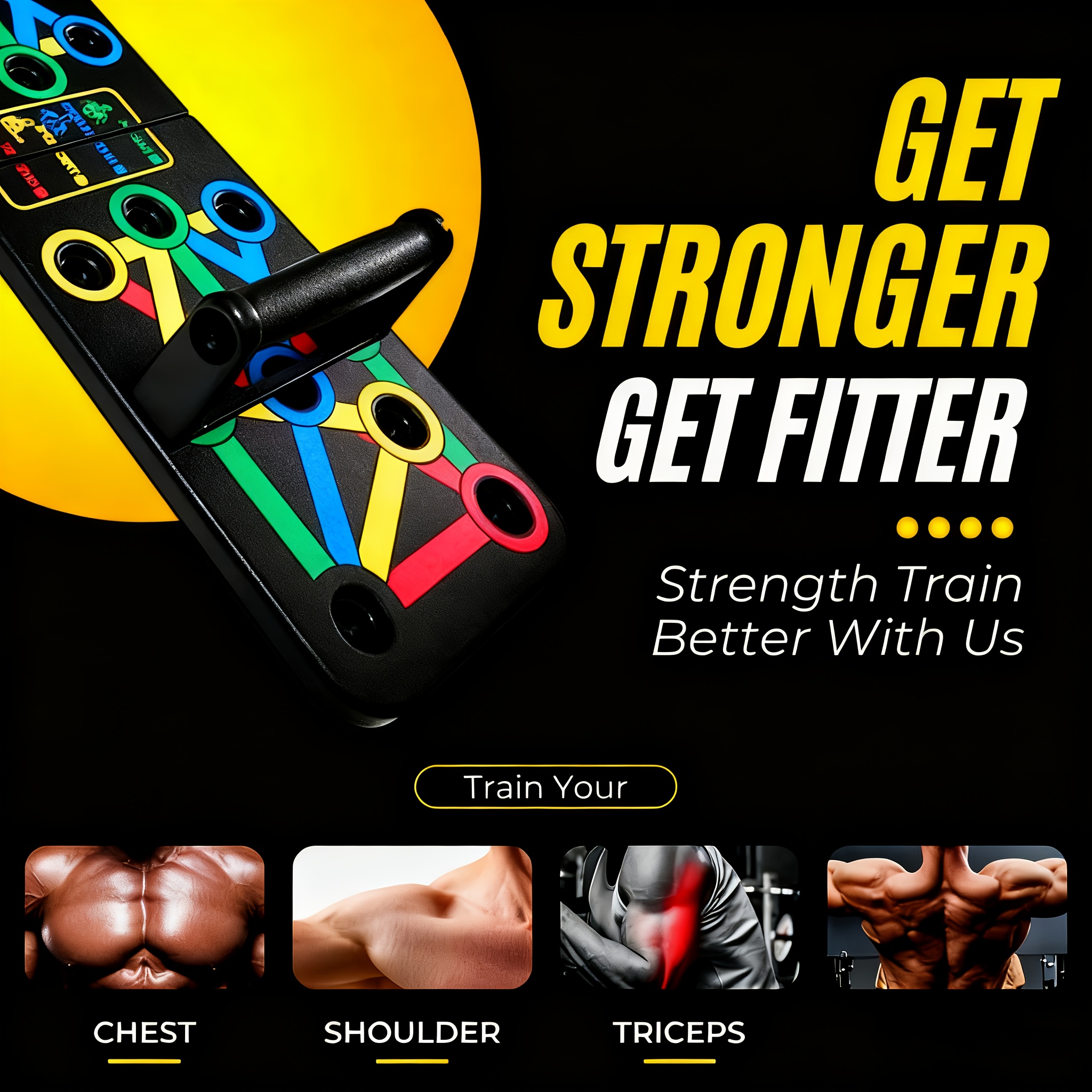 1 Foldable PushUp Stands Board | Fitness Equipment for Home Gym, Adjustable for Men & Women, Ideal for Chest, Abs, Arms & Core Training, Portable Full Body Exercise Board, PC Material.